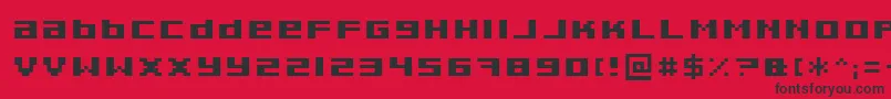 フォントPixeldustExpandedBold – 赤い背景に黒い文字