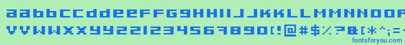 Шрифт PixeldustExpandedBold – синие шрифты на зелёном фоне