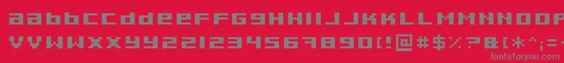 PixeldustExpandedBold-Schriftart – Graue Schriften auf rotem Hintergrund