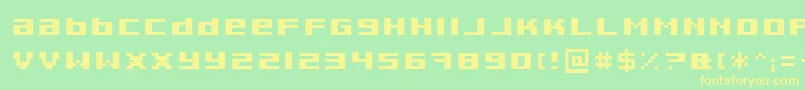 フォントPixeldustExpandedBold – 黄色の文字が緑の背景にあります