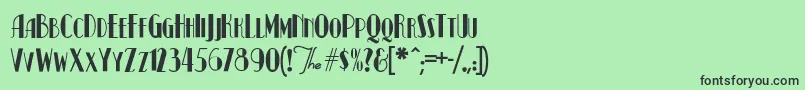 KismetNormal-fontti – mustat fontit vihreällä taustalla