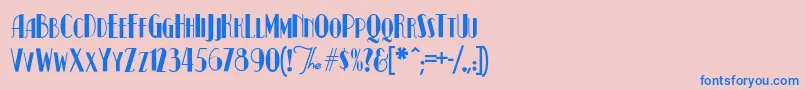 フォントKismetNormal – ピンクの背景に青い文字