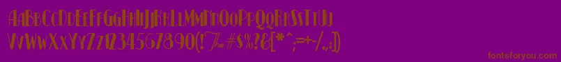 KismetNormal-fontti – ruskeat fontit violetilla taustalla