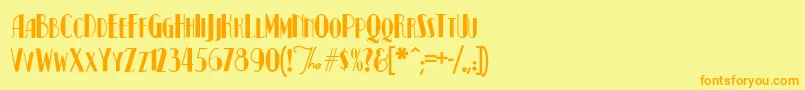 フォントKismetNormal – オレンジの文字が黄色の背景にあります。