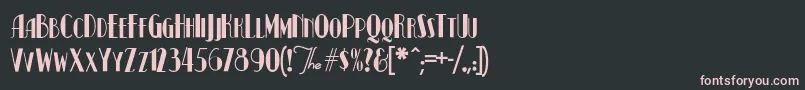 フォントKismetNormal – 黒い背景にピンクのフォント