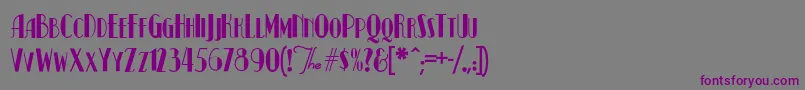 フォントKismetNormal – 紫色のフォント、灰色の背景