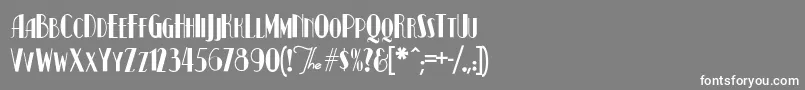 KismetNormal-fontti – valkoiset fontit harmaalla taustalla