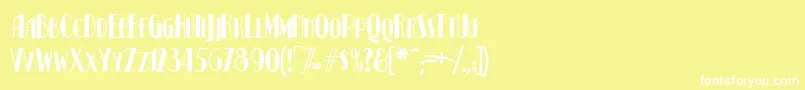 KismetNormal-Schriftart – Weiße Schriften auf gelbem Hintergrund
