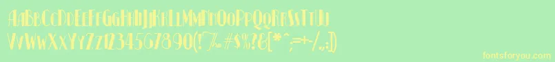KismetNormal-fontti – keltaiset fontit vihreällä taustalla
