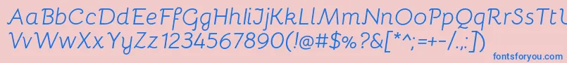 BellotaItalic Font – Blue Fonts on Pink Background