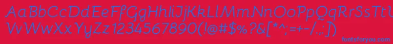 BellotaItalic Font – Blue Fonts on Red Background