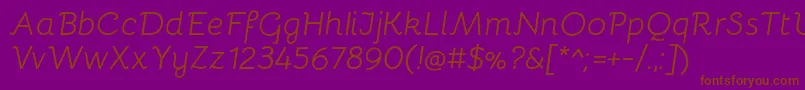 BellotaItalic Font – Brown Fonts on Purple Background