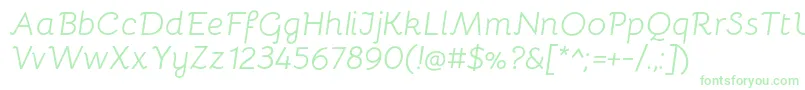 BellotaItalic Font – Green Fonts on White Background