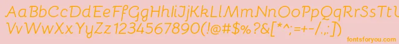 BellotaItalic Font – Orange Fonts on Pink Background