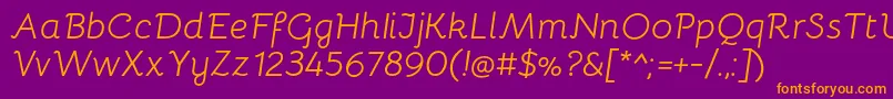 BellotaItalic Font – Orange Fonts on Purple Background