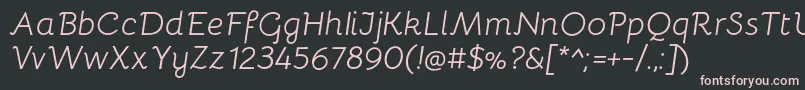 BellotaItalic Font – Pink Fonts on Black Background