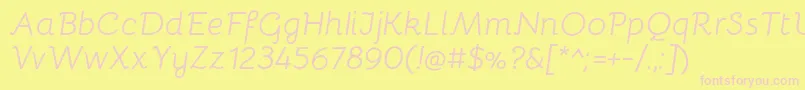 BellotaItalic Font – Pink Fonts on Yellow Background