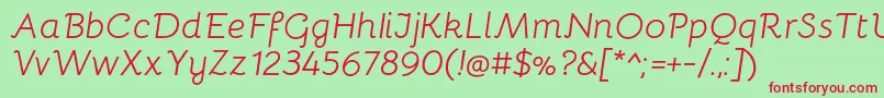 BellotaItalic Font – Red Fonts on Green Background