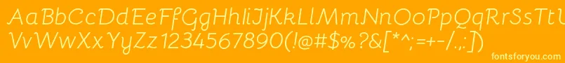 BellotaItalic Font – Yellow Fonts on Orange Background