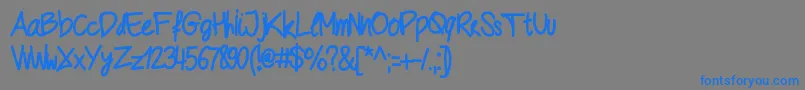 フォントGeschrift – 灰色の背景に青い文字