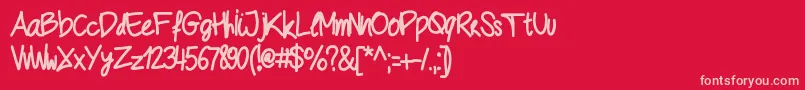 Geschrift Font – Pink Fonts on Red Background