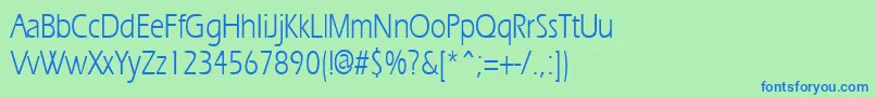 ErgoecondensedRegular Font – Blue Fonts on Green Background
