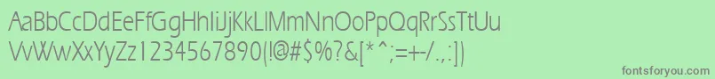 フォントErgoecondensedRegular – 緑の背景に灰色の文字