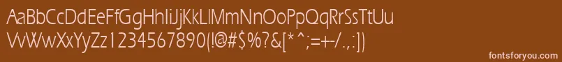 フォントErgoecondensedRegular – 茶色の背景にピンクのフォント
