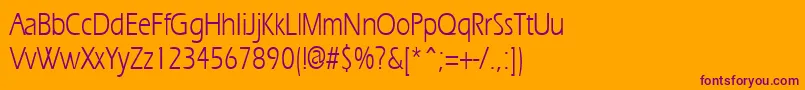 ErgoecondensedRegular Font – Purple Fonts on Orange Background