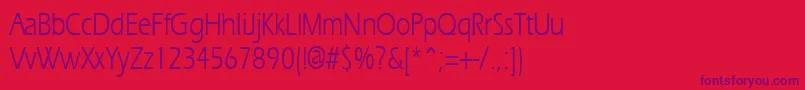 フォントErgoecondensedRegular – 赤い背景に紫のフォント