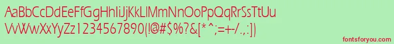 ErgoecondensedRegular Font – Red Fonts on Green Background