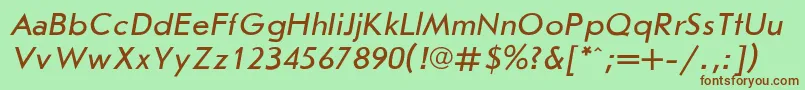 JournalsansItalic Font – Brown Fonts on Green Background