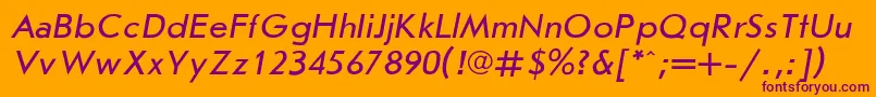 JournalsansItalic Font – Purple Fonts on Orange Background