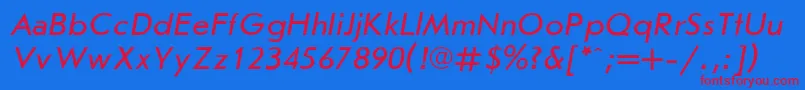 JournalsansItalic Font – Red Fonts on Blue Background