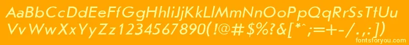 JournalsansItalic Font – Yellow Fonts on Orange Background