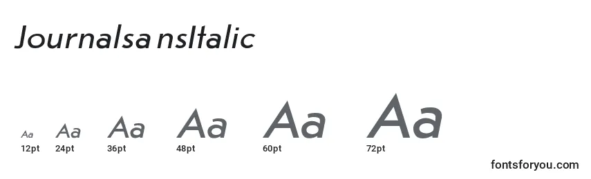 Размеры шрифта JournalsansItalic