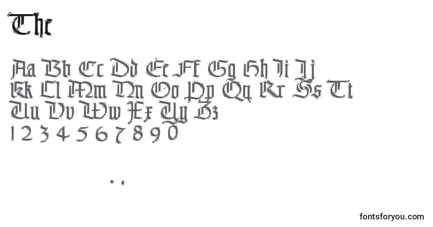 Schriftart The – Alphabet, Zahlen, spezielle Symbole
