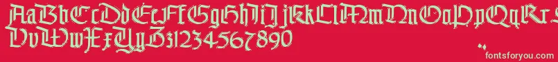 フォントThe – 赤い背景に緑の文字