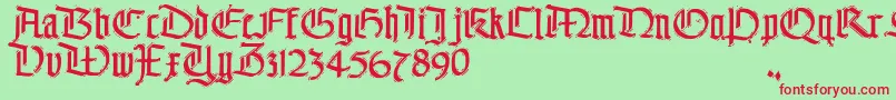 The Font – Red Fonts on Green Background