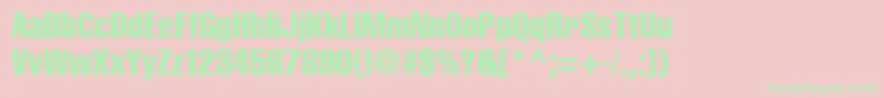 CyrilliccompressedMedium Font – Green Fonts on Pink Background