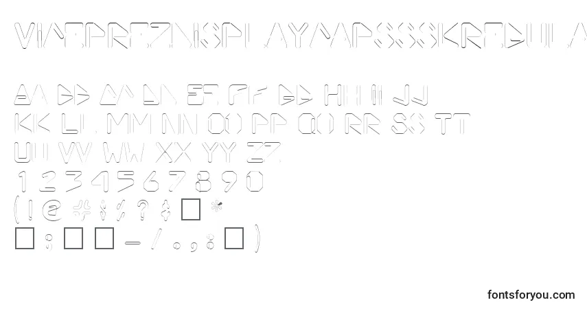 Schriftart ViceprezdisplaycapssskRegular – Alphabet, Zahlen, spezielle Symbole
