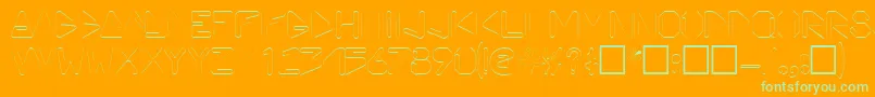 Fonte ViceprezdisplaycapssskRegular – fontes verdes em um fundo laranja