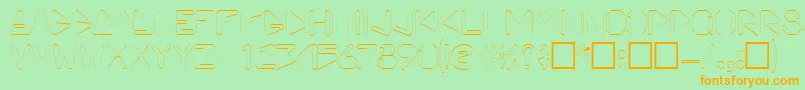 フォントViceprezdisplaycapssskRegular – オレンジの文字が緑の背景にあります。