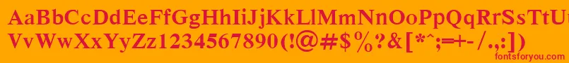 DutchBold Font – Red Fonts on Orange Background