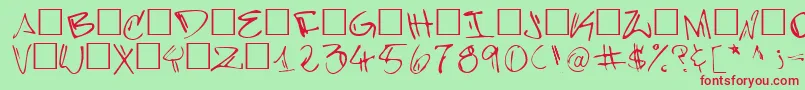 BarrakudazFontzamba Font – Red Fonts on Green Background