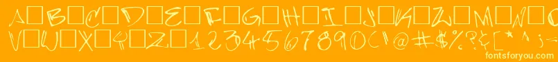 BarrakudazFontzamba Font – Yellow Fonts on Orange Background