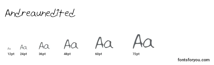 Größen der Schriftart Andreaunedited