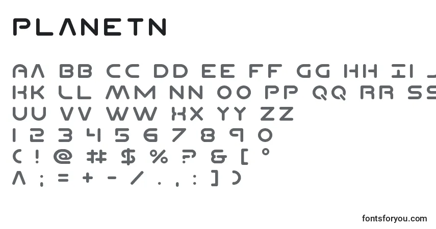 Шрифт PlanetN – алфавит, цифры, специальные символы