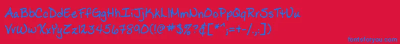 Ladylikebb Font – Blue Fonts on Red Background