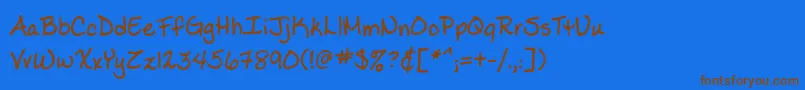 Ladylikebb-Schriftart – Braune Schriften auf blauem Hintergrund